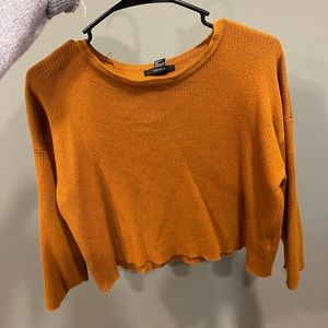 Loose dark orange cropped long sleeve